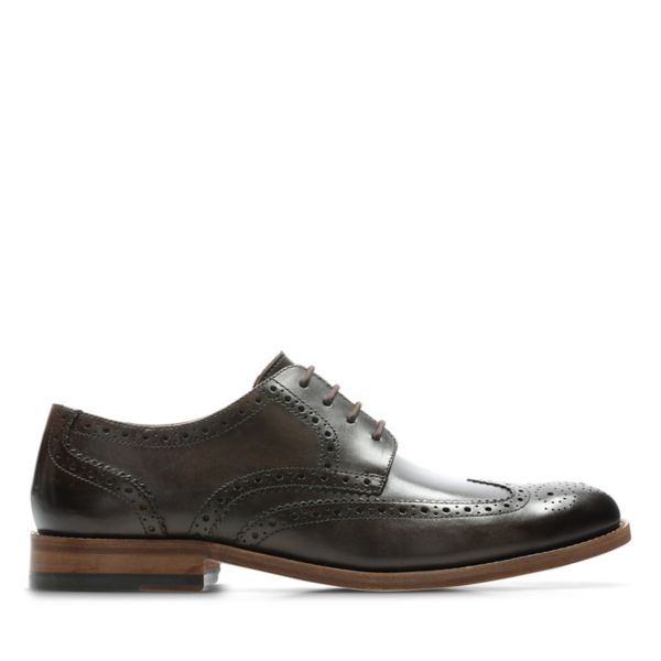 Clarks Mens James Wing Brogues Dark Brown | USA-8140937